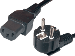 Black Cable 3x1.5mm with Schuko Plug + IEC Female Plug C13 2.5m (2)