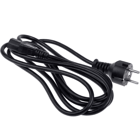 Black Cable 3x1.5mm with Schuko Plug + IEC Female Plug C13 5m