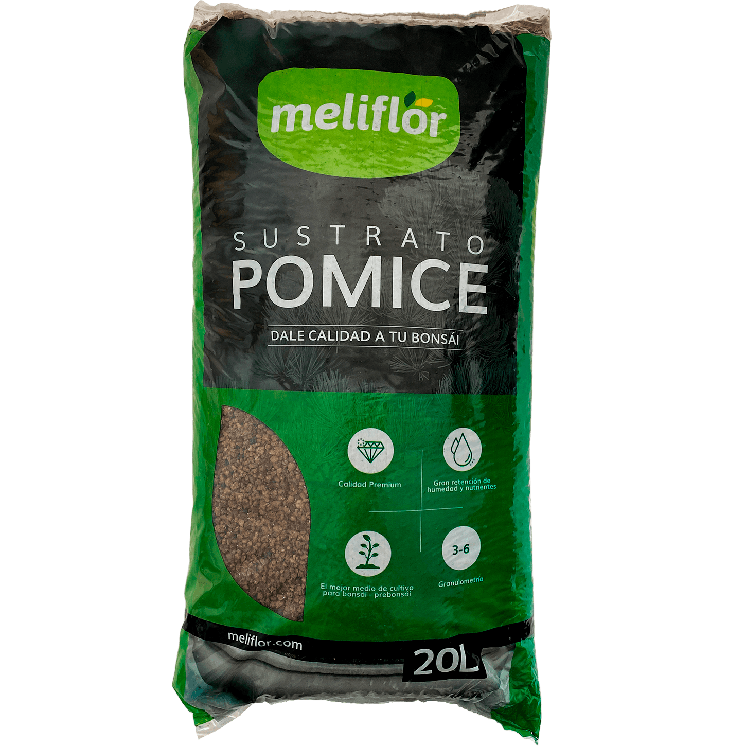 Meliflor Substrate for Bonsai Pomice (3-6mm) 20L