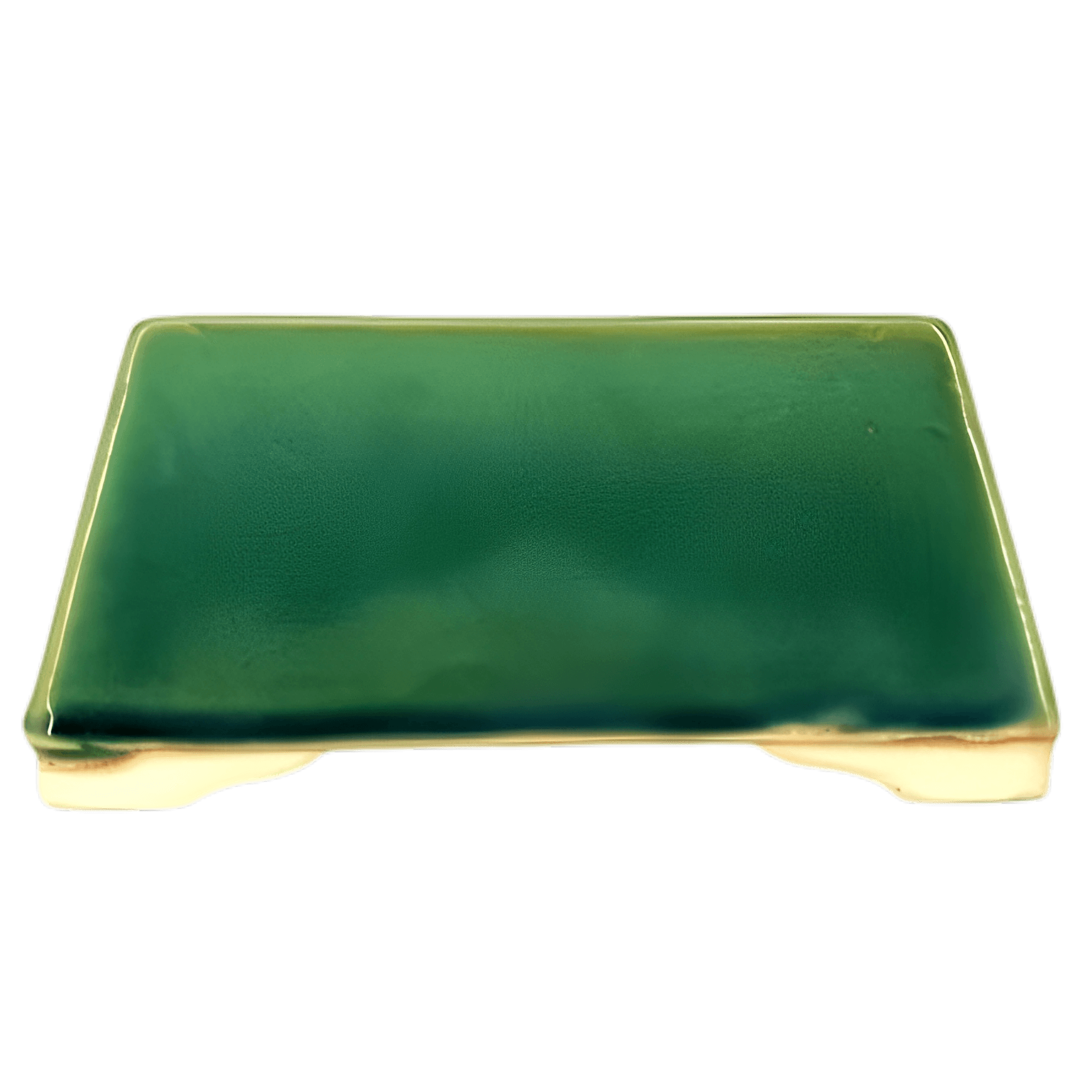 Green Square Enamel Pot 13 x 13 x 8 cm