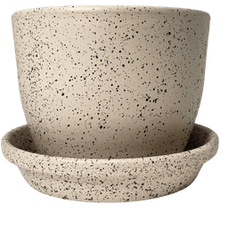 Round Meliflor Ceramic Pot Kit 25x19cm + Plate 24cm (1)