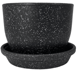 Round Meliflor Ceramic Pot Kit 25x19cm + Plate 24cm (1)