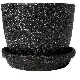 Round Meliflor Ceramic Pot Kit 18x13cm + Plate 18cm (1)