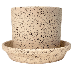 Meliflor Tubular Ceramic Pot Kit 21x18cm + Plate 24cm (1)