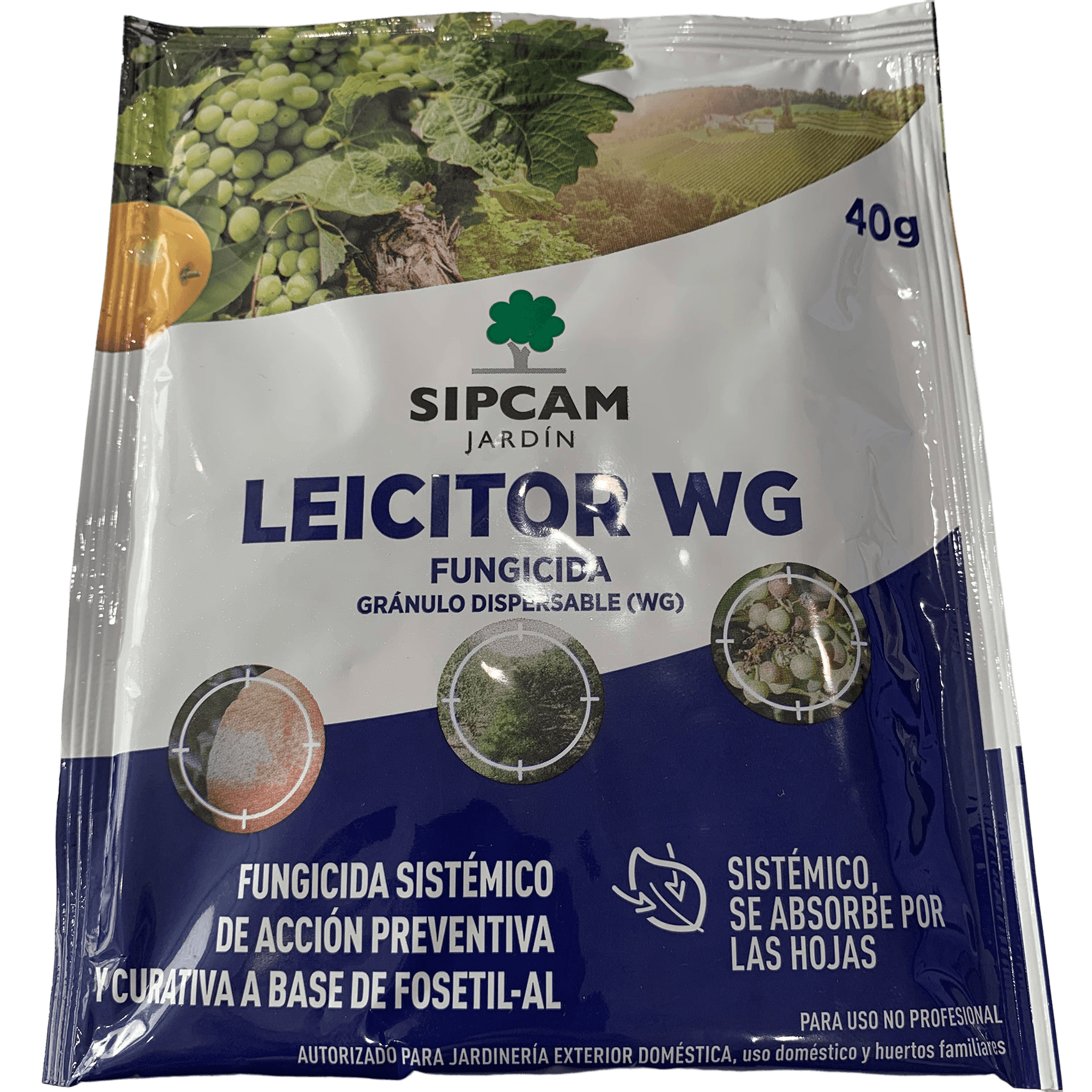 Sipcam Jardin Fosetil-AL 80 Sachet 40gr (Mildius-Phytophthora Fungicide) Fosetil 80% w / w